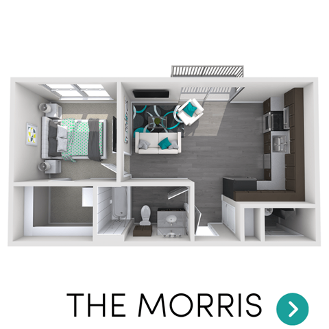 1 bedroom apartment floor plan | Apartments in Grand Rapids, MI | Gateway at Belknap Apartments